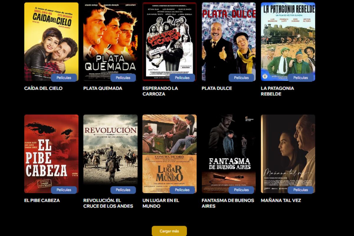 El catálogo de Argflix. (Captura)