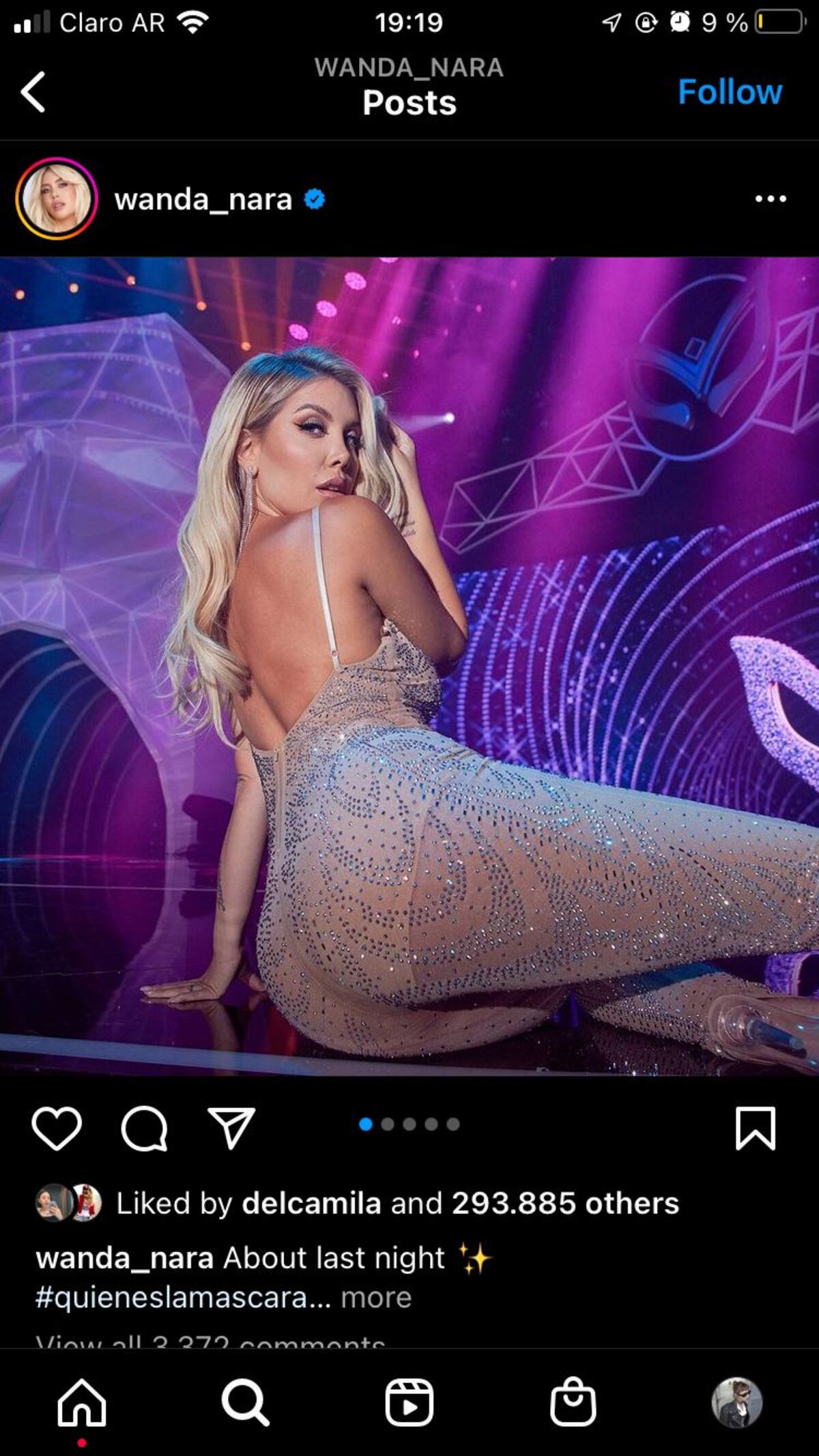 La publicación de Wanda Nara en Instagram.