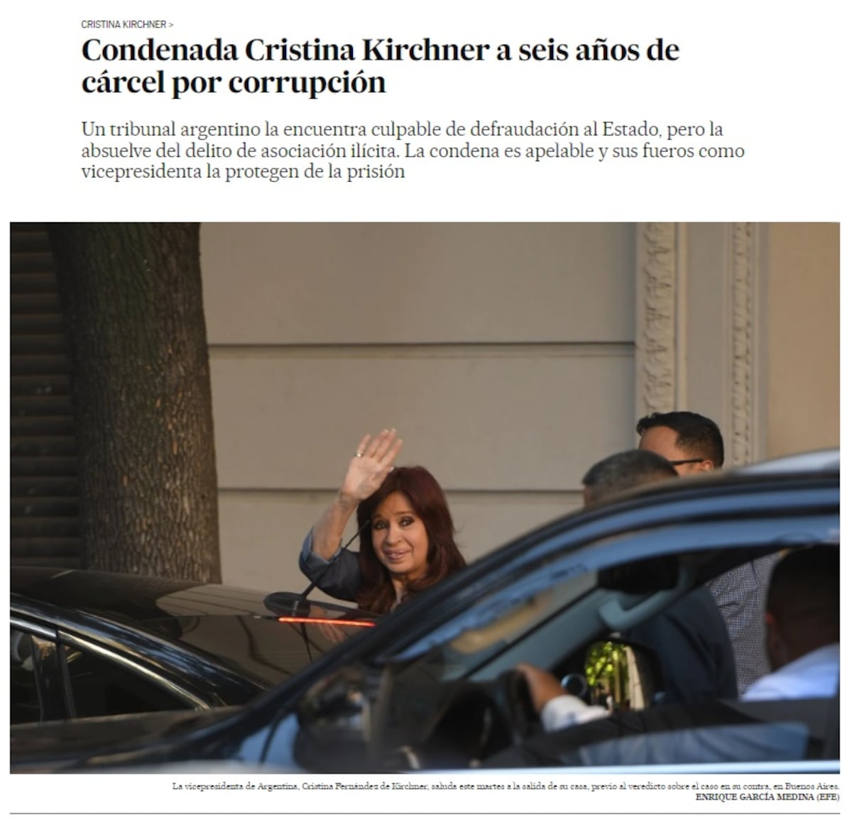 La nota del diario El País.
