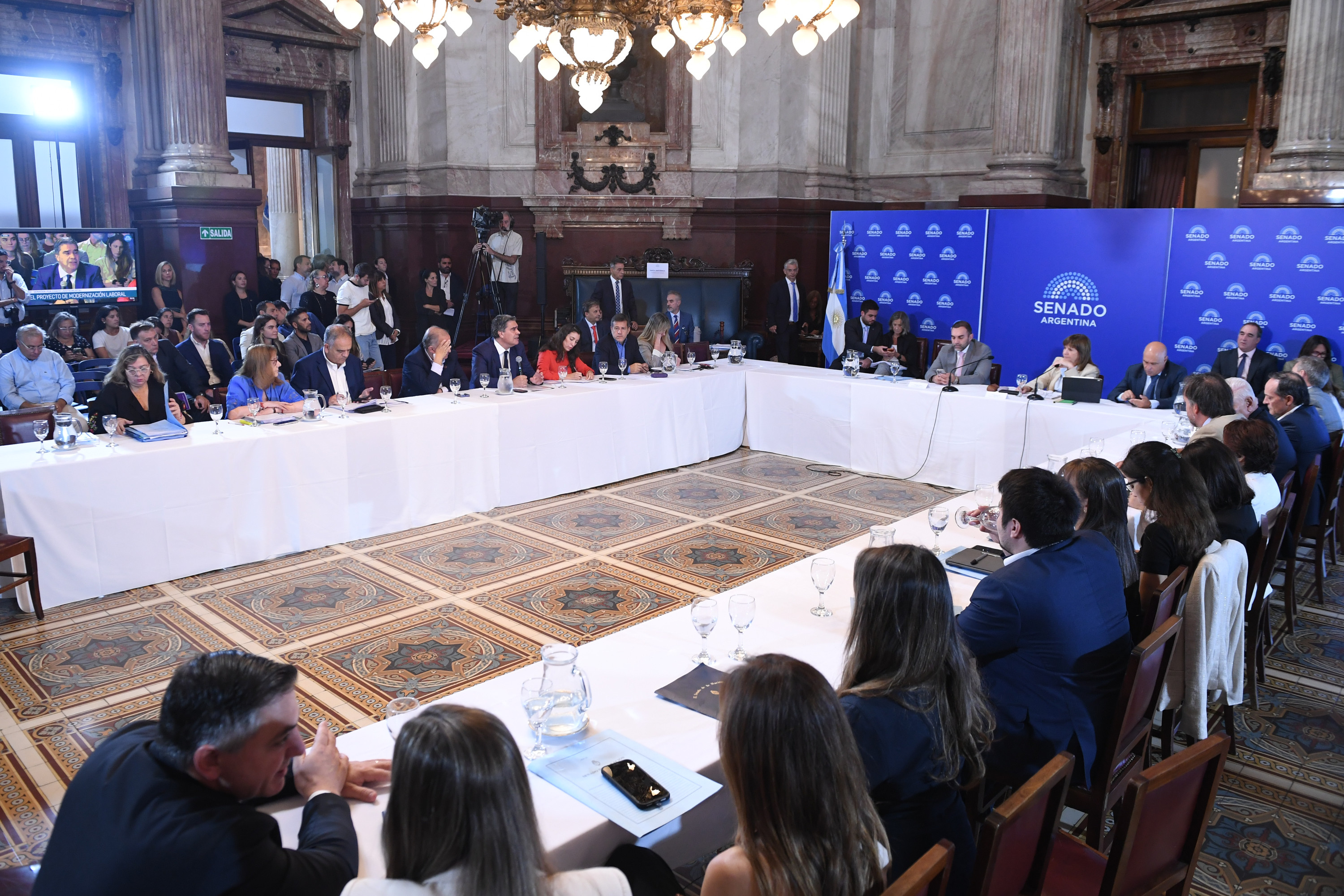 Plenario de las comisiones de Trabajo y Previsión Social, y Presupuesto y Hacienda, por la reforma laboral (Foto: Comunicación Senado)
