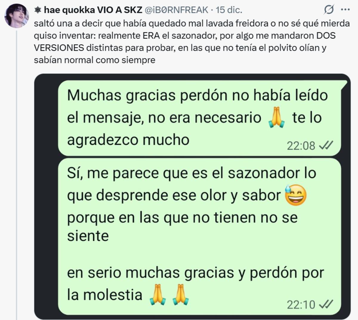 Notó que las papas fritas tenían gusto raro, avisó al local y la reacción del bar sorprendió a todos.