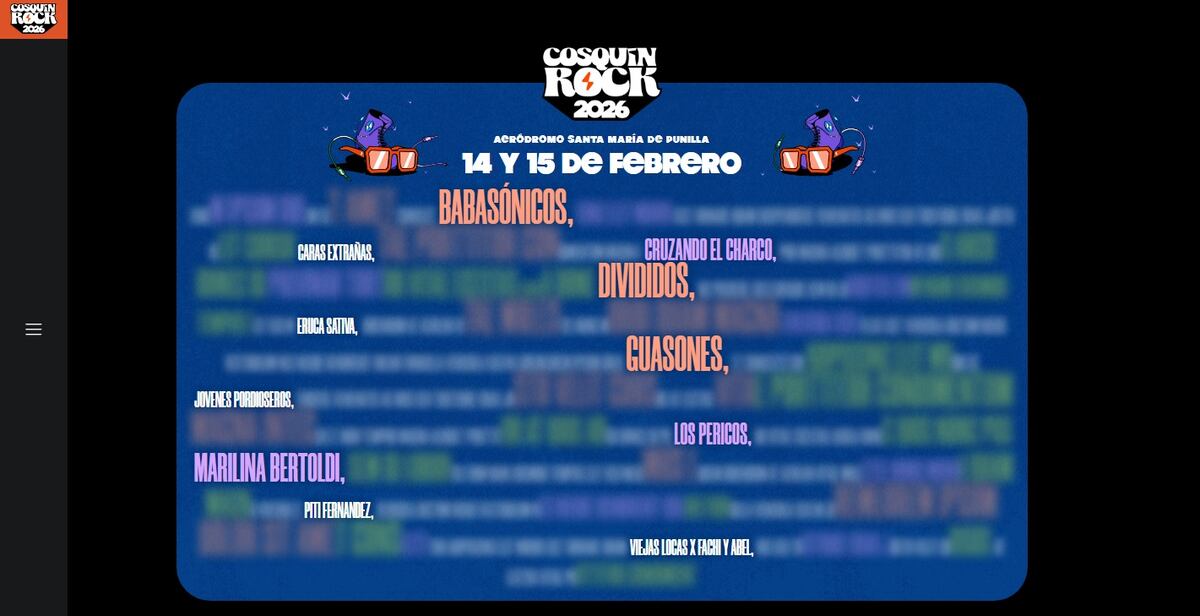 Cosquín Rock 2026: los primeros artistas de la grilla (Captura de pantalla)