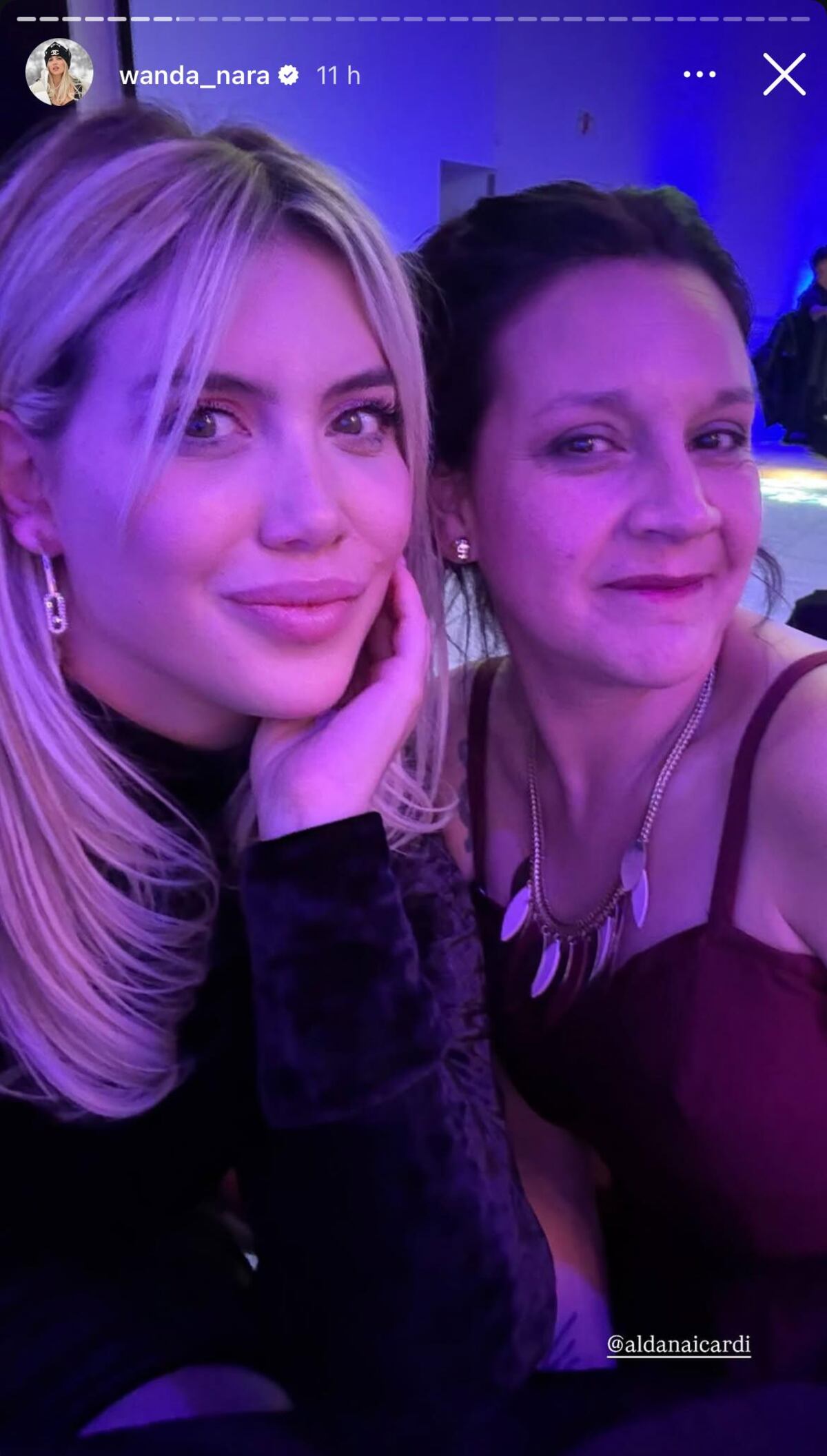 Wanda Nara y Aldana, la hermana de Mauro Icardi y madre de la cumpleañera (Captura de pantalla)
