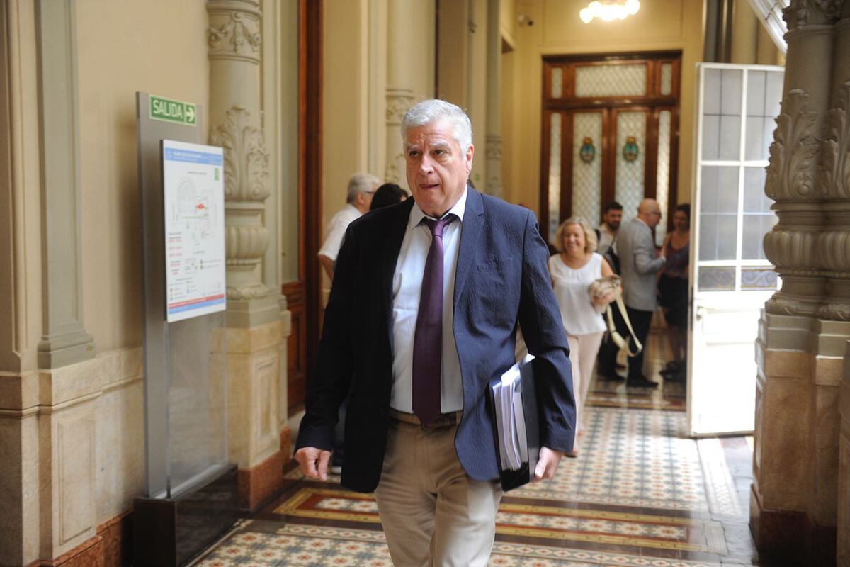 El diputado Carlos Guitiérrez arribando a la sesión (Federico López Claro).