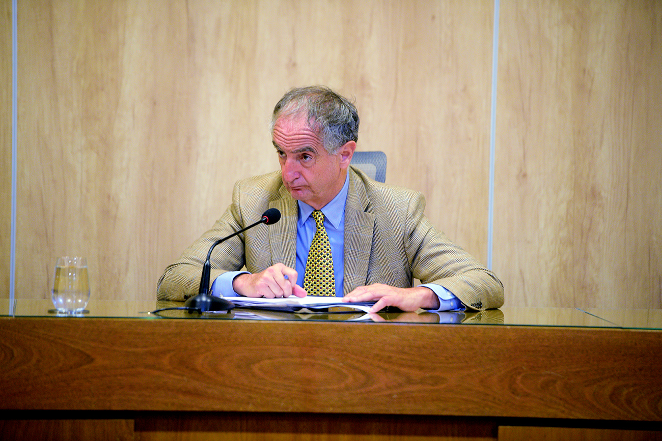 Vocal. El camarista Carlos Palacio Laje impuso una pena drástica a Víctor "Meteoro" Suárez, como jefe y organizador de asociación ilícita. (José Gabriel Hernández / La Voz)