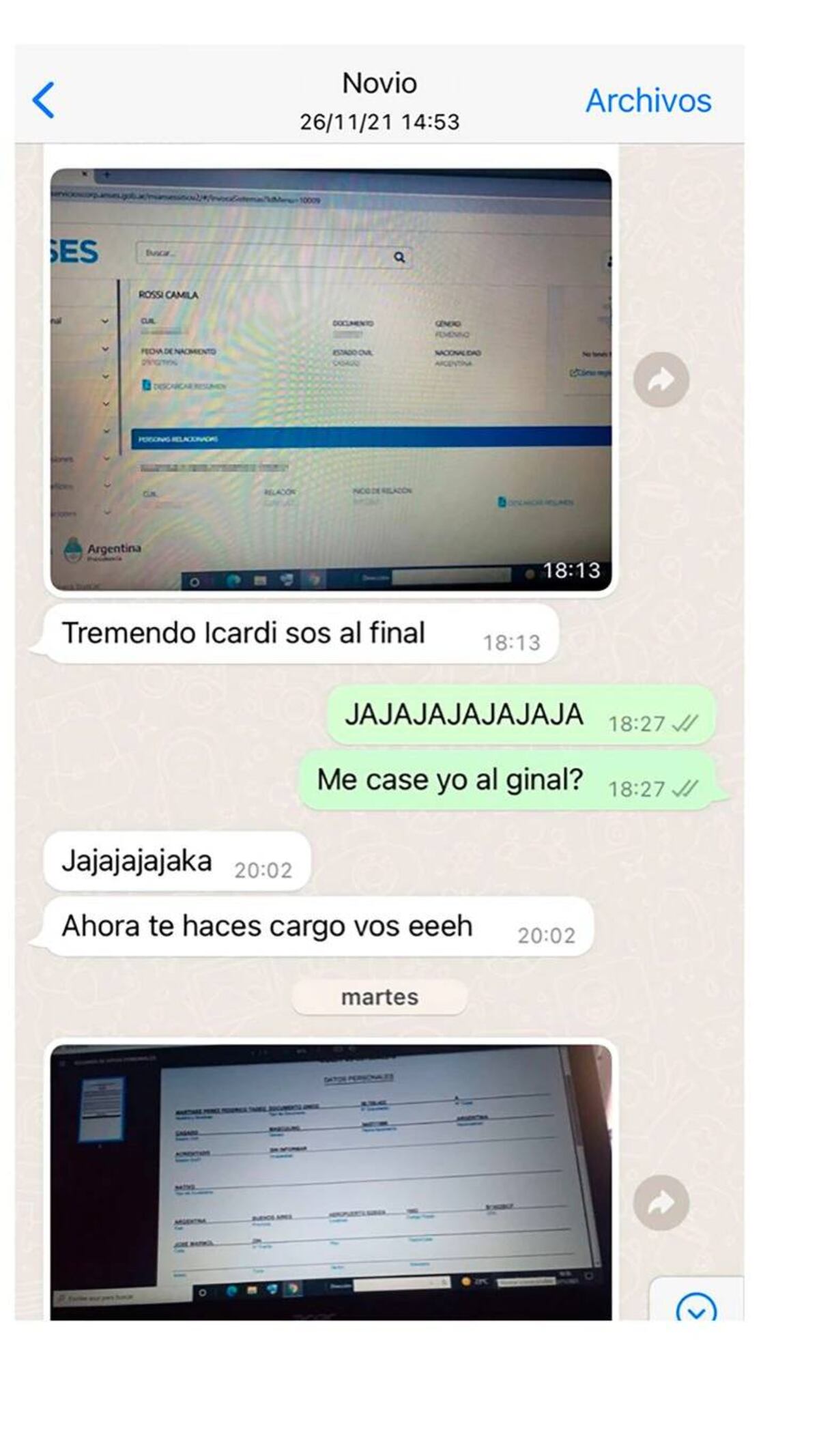 "Tremendo Icardi", le dijo el novio cuando se dio cuenta del error. (Infobae)