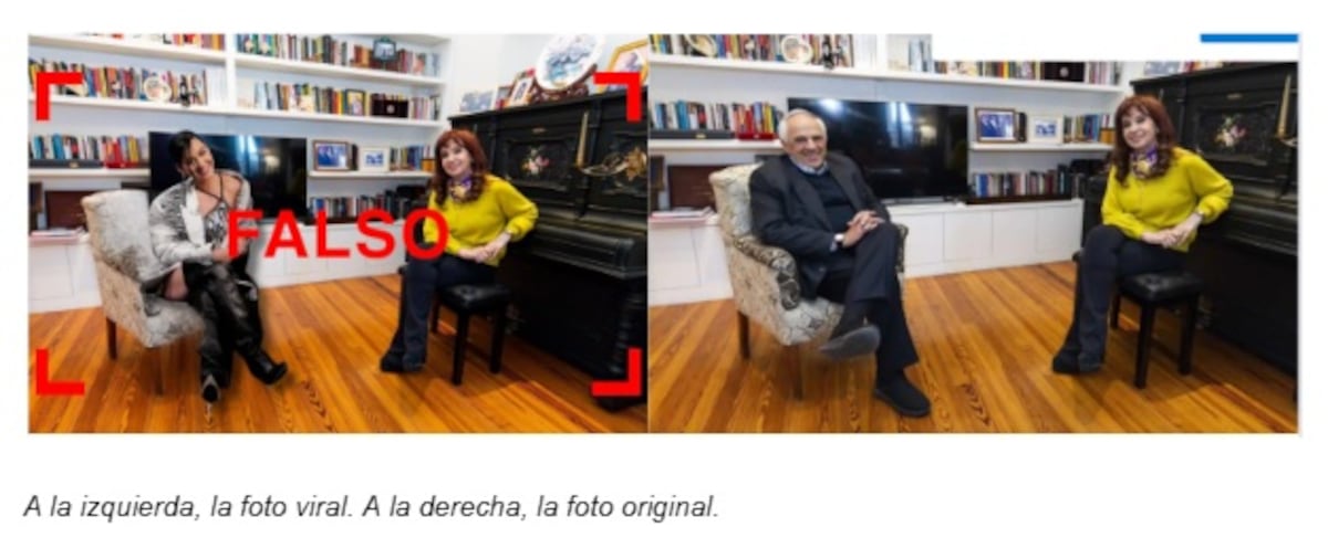A la izquierda, la foto viral. A la derecha, la foto original.