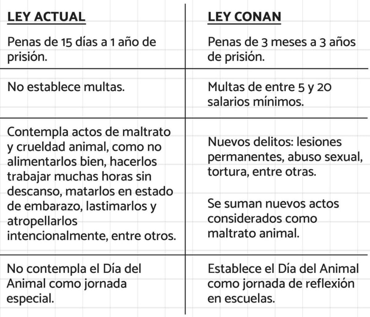 Los cambios que introduce la Ley Conan (X).