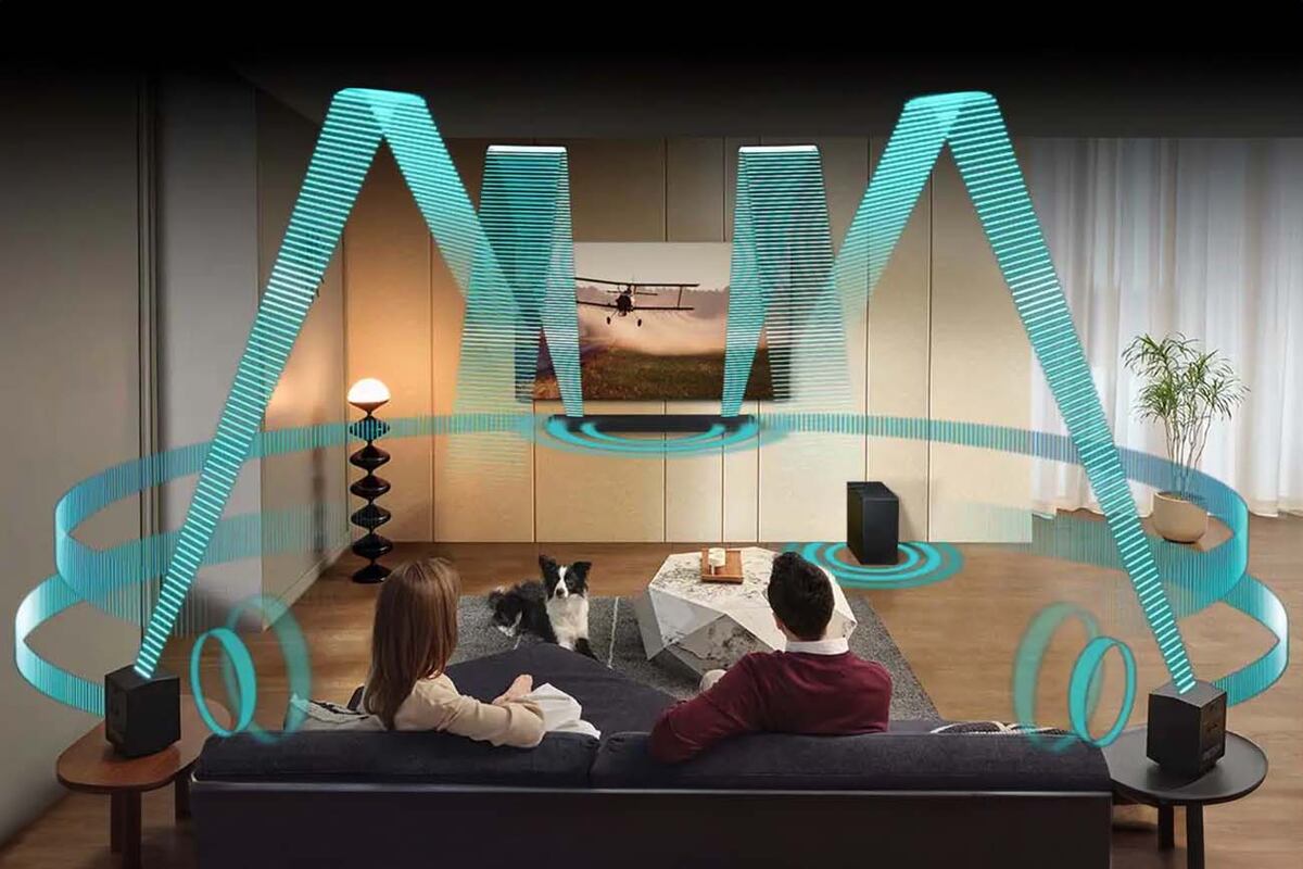 Los sensores integrados analizan la disposición de la sala y afinan los graves, medios y agudos para obtener un rendimiento óptimo.
