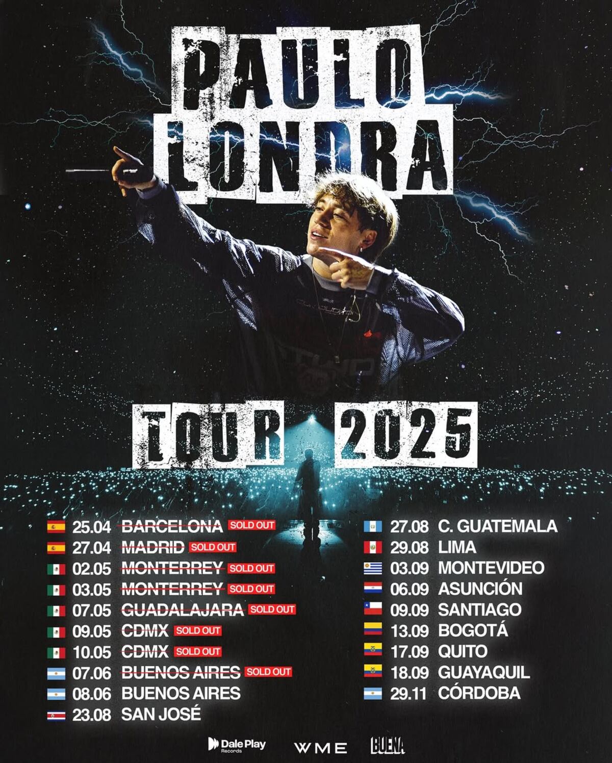 Paulo Londra anunció su primera gira latinoamericana desde 2019. (Instagrama @paulolondra).