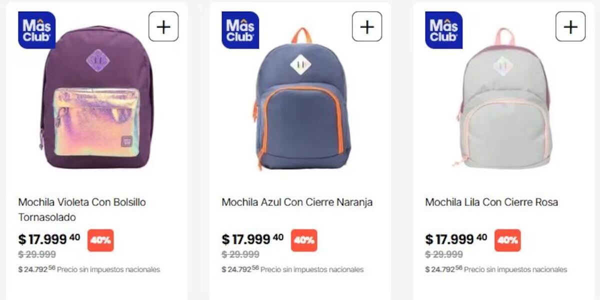 Vuelta a clases 2026: dónde comprar mochilas y cartucheras con descuentos de hasta el 44%.