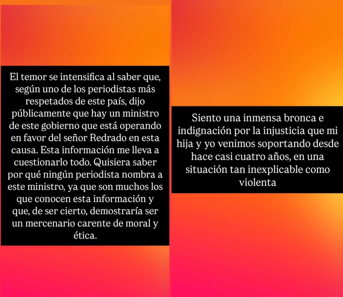 El descargo de Luciana Salazar vía Instagram. (Captura)