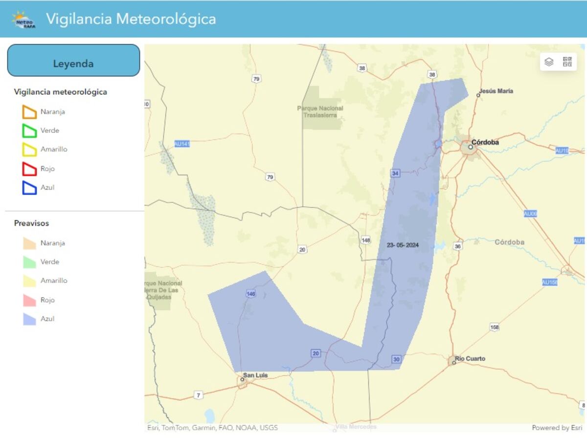 Los especialistas ratificaron que hay una gran posibilidad de nevadas en la zona serrana de Córdoba. (Gentileza @dimarcorafael)
