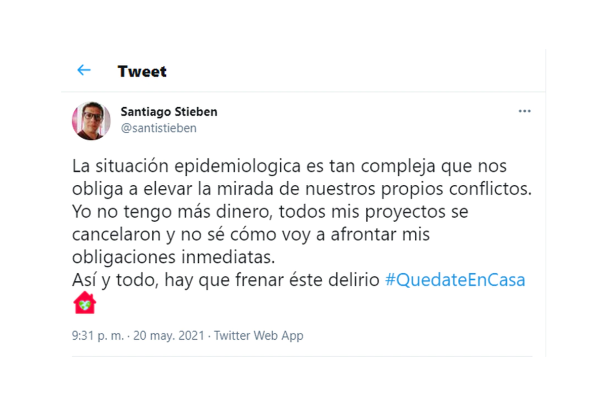 El mensaje de "Roña" en las redes para concientizar sobre el covid (Captura de pantallla).