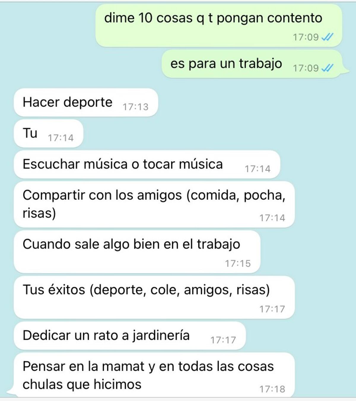 ¿Qué te pone contento?, le preguntó Irene a su papá. "Tu", fue su respuesta. (Twitter @Ireneandrade0)