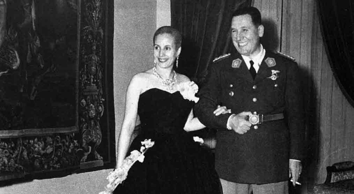 Eva Duarte y Juan Domingo Perón.