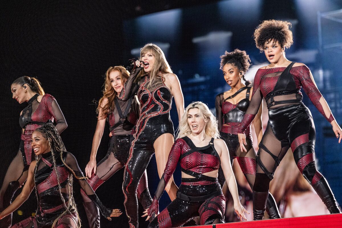 Taylor Swift, en el último show de la serie de tres que ofreció en River. (Gentileza @irishsuarez/ @its.tiven)