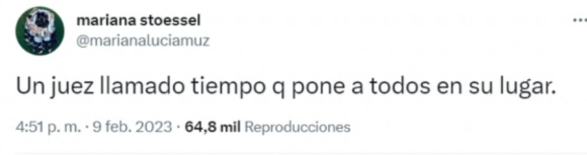 El tuit de Mariana Stoessel para Estefanía Berardi.
