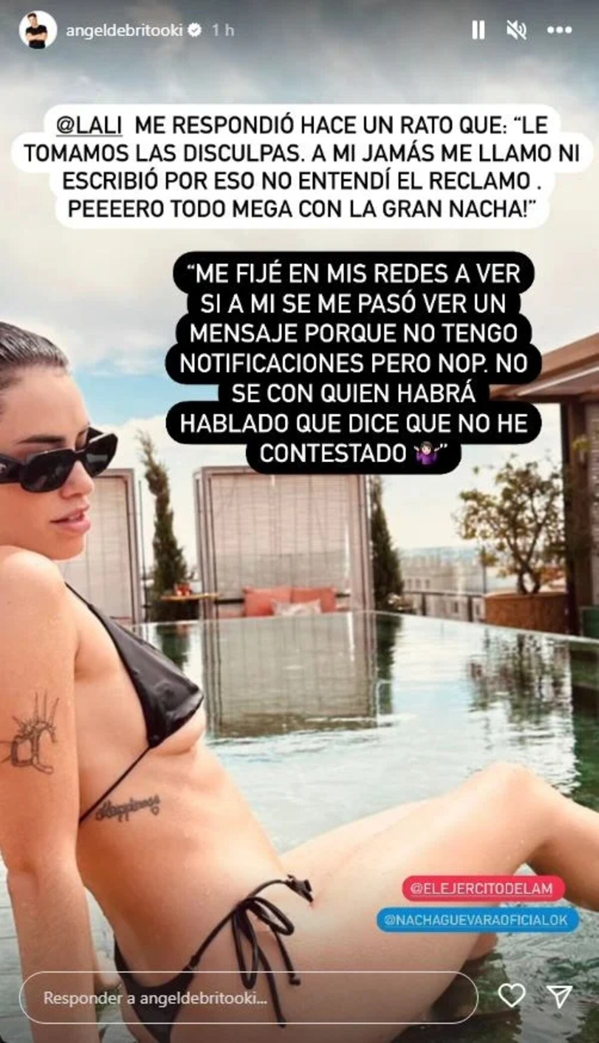 Ángel de Brito transmitió el mensaje de Lali Espósito. (Captura)