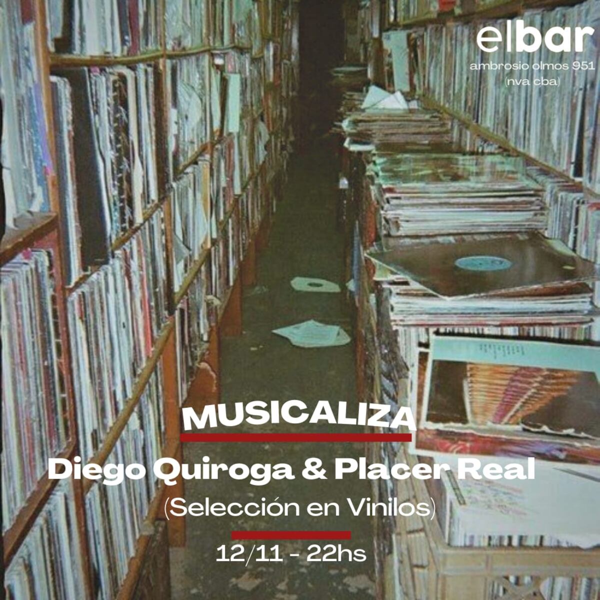 Este sábado, musicalización con vinilos en ElBar.