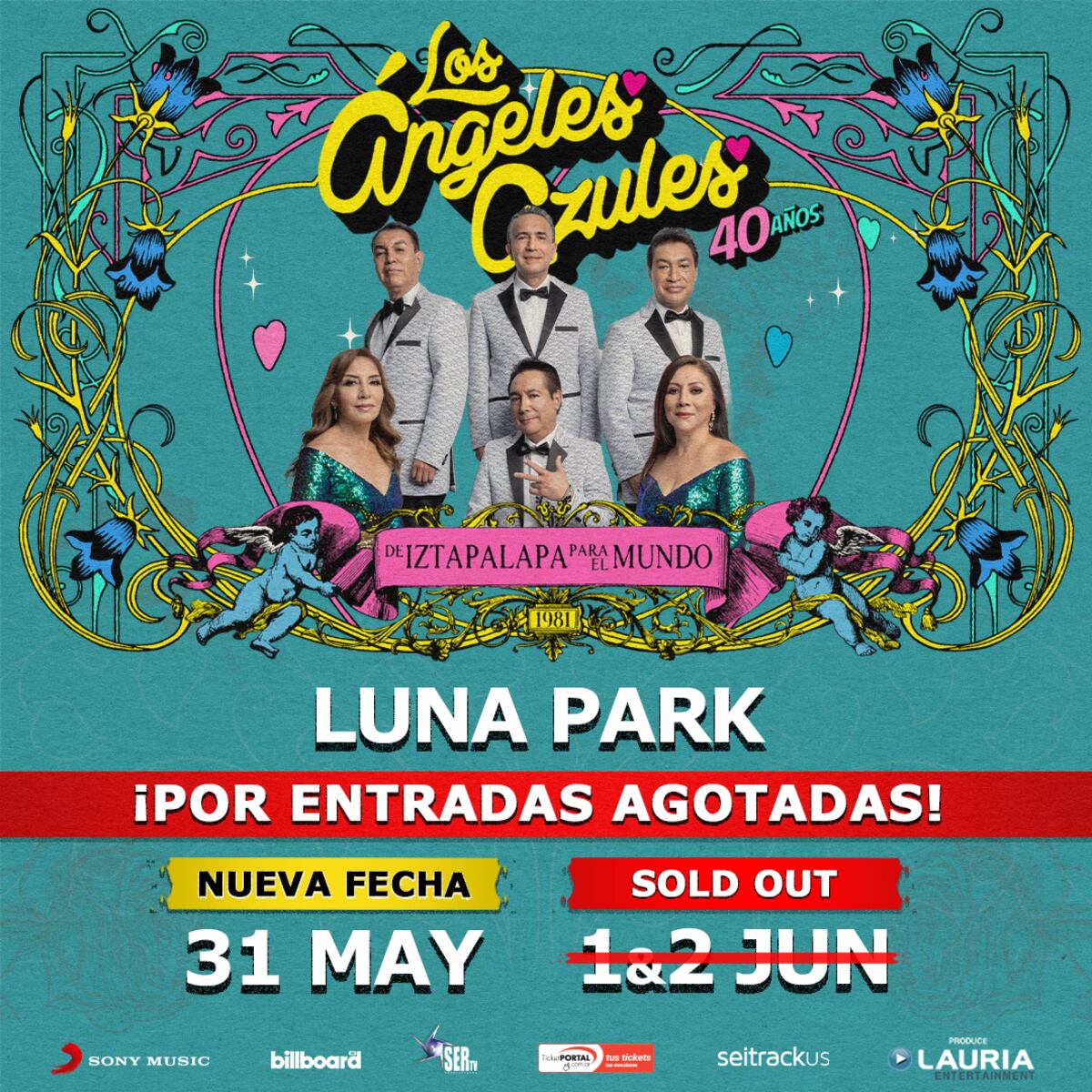 El e flyer de la tercera fecha de Los Ángeles Azules en el Luna Park. ¿Se viene la cuarta? (Prensa LAA)