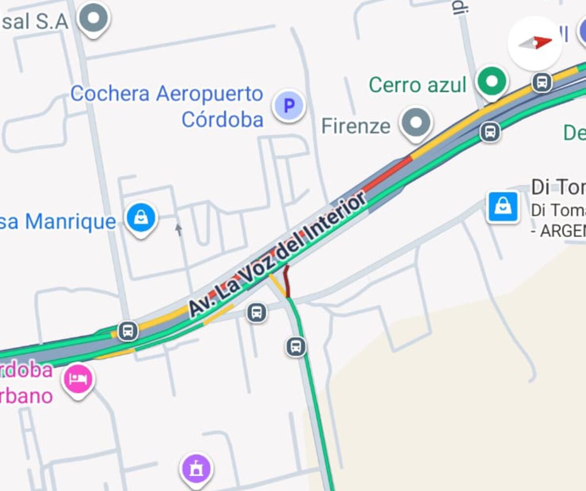Choque en avenida La Voz del Interior. (Google Maps)