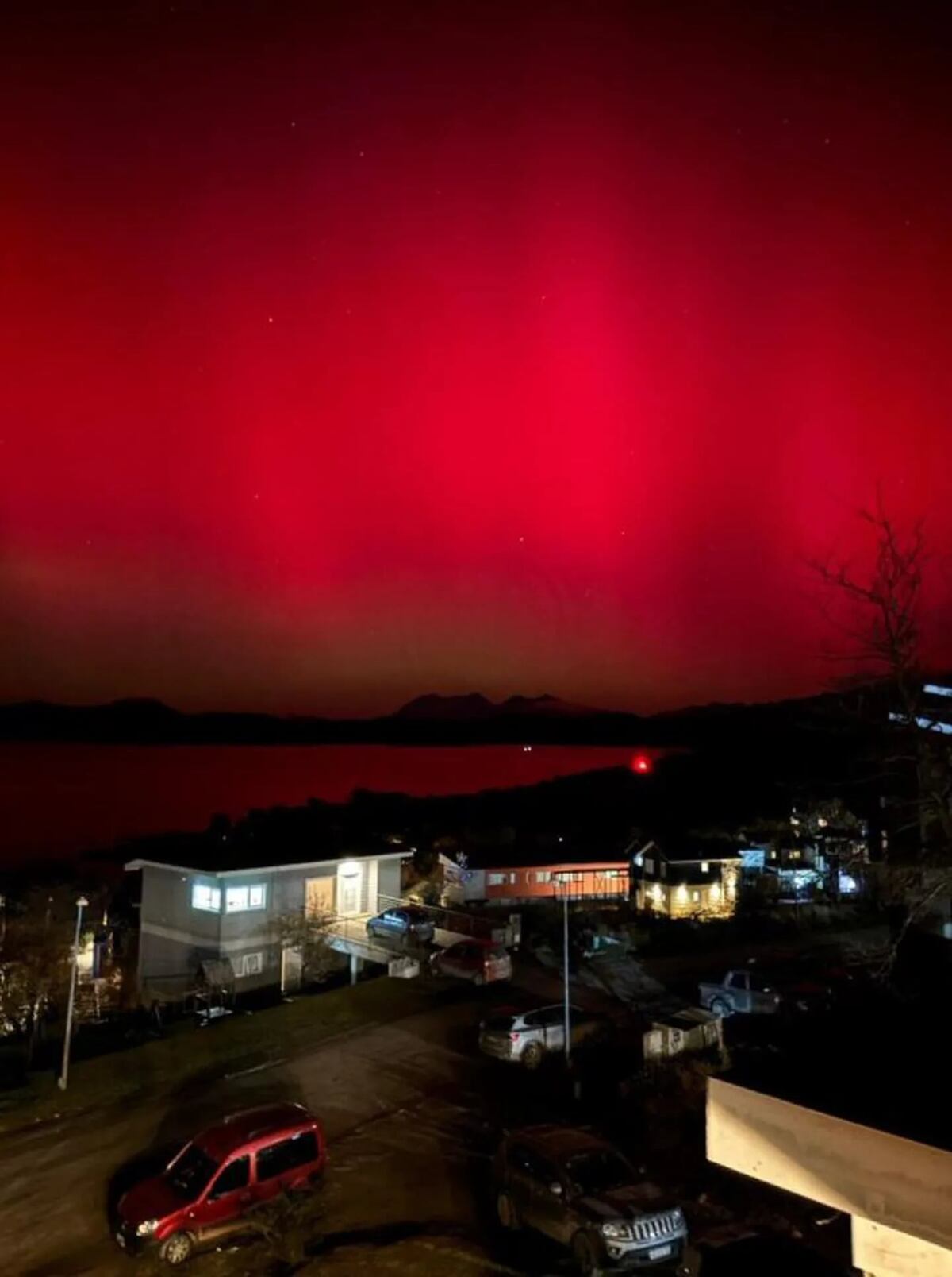 Aurora boreal desde Ushuaia. (Gentileza X)