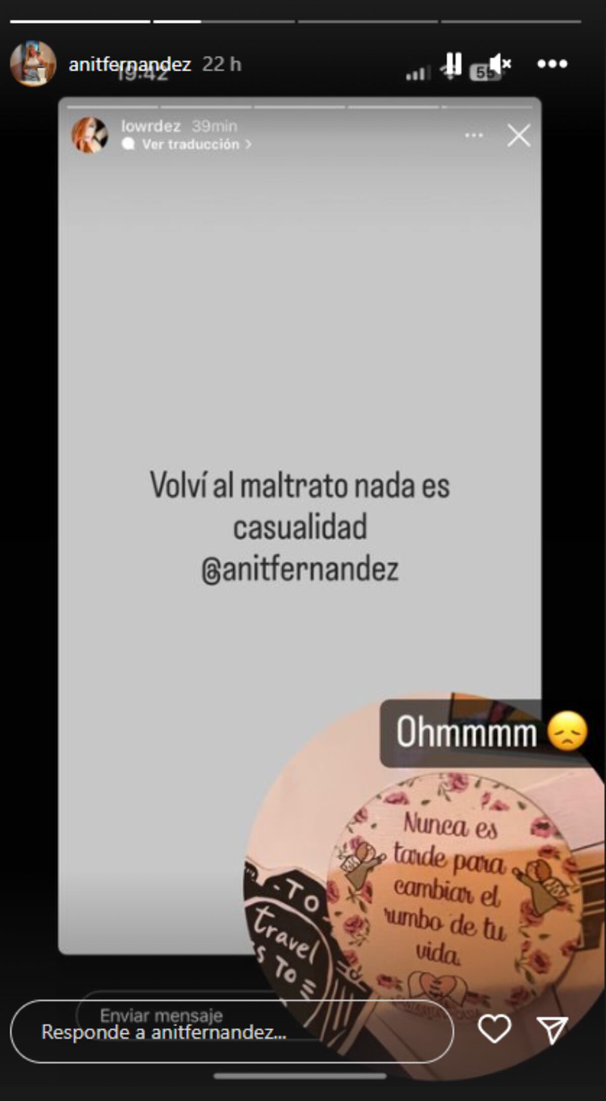 Ana Fernández, hermana de Lourdes, habló del bienestar de la cantante. (Instagram anitfernandez)