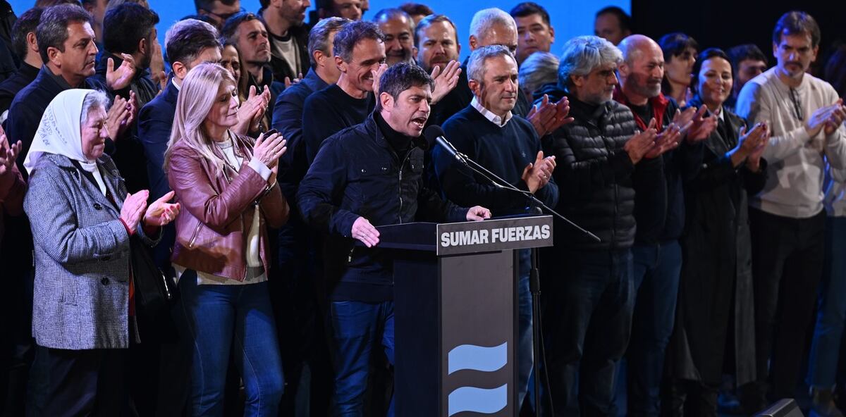 Axel Kicillof en el búnker de Fuerza Patria. (Gentileza / Pedro Lázaro Fernández)