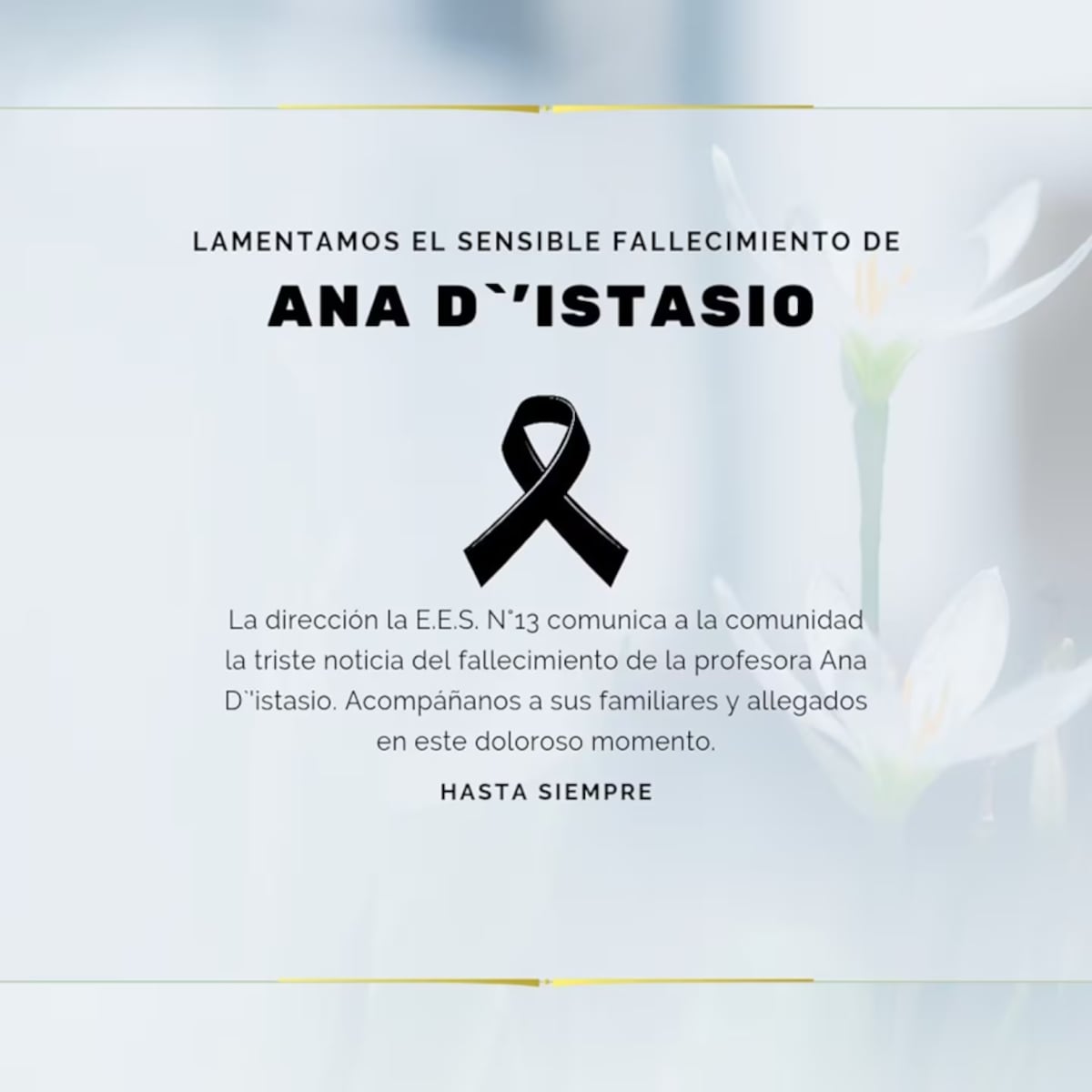 Conmoción. Una maestra de 61 años murió adelante de sus alumnos. (Facebook)
