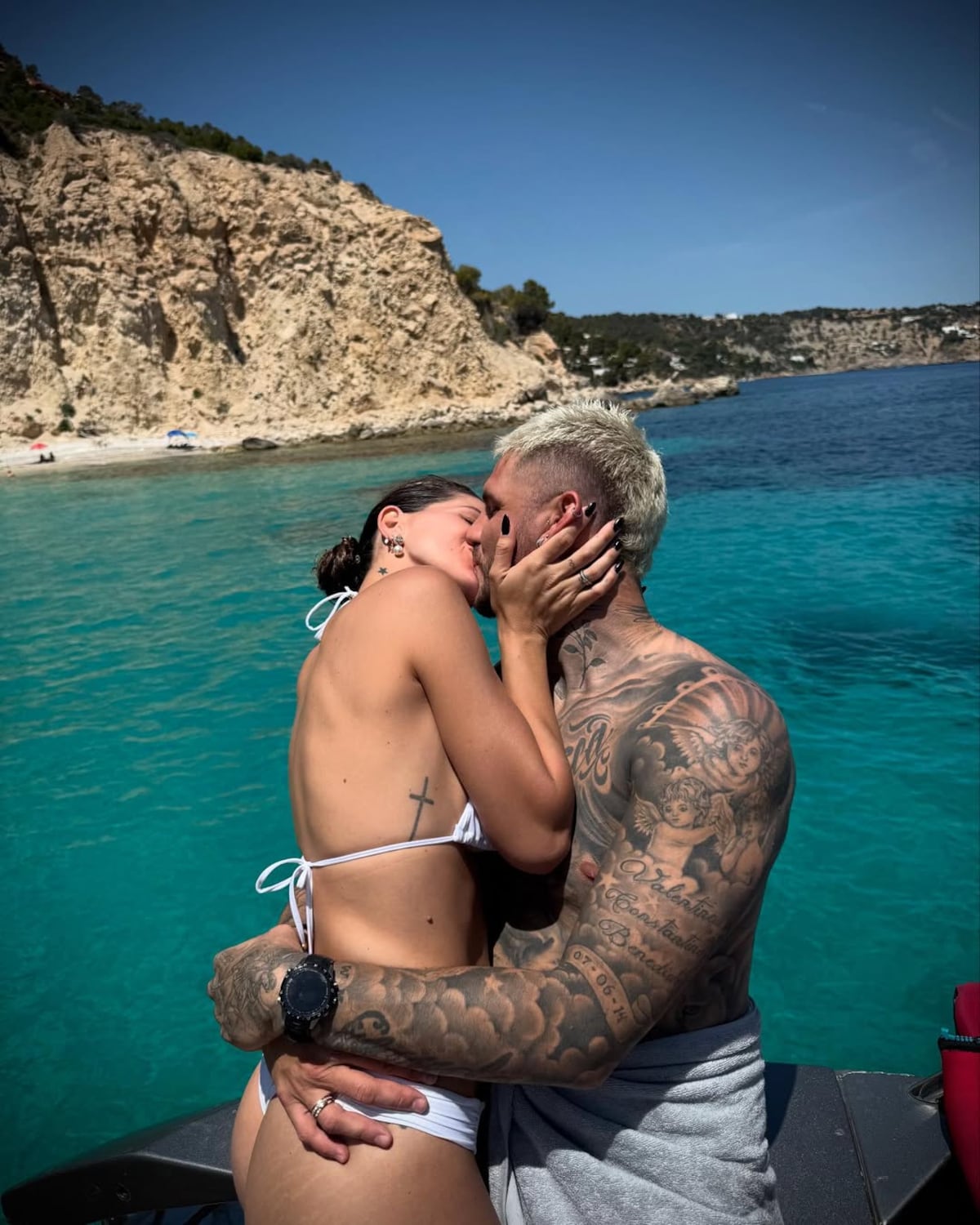 China Suárez y Mauro Icardi en Ibiza (Instagram)