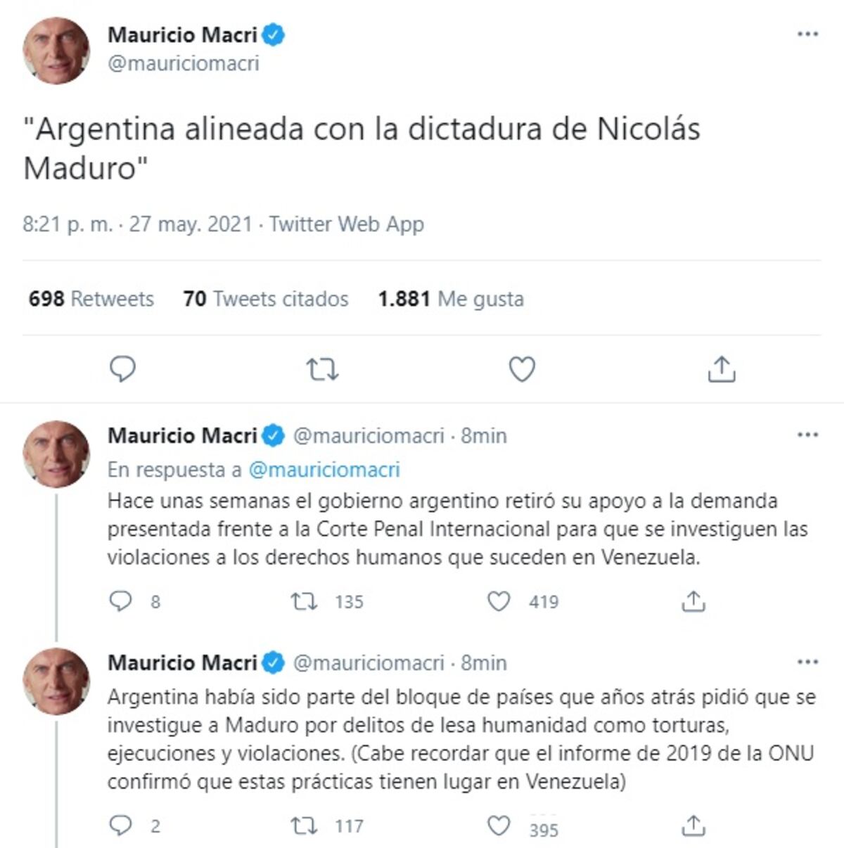 (Twitter: @mauriciomacri)