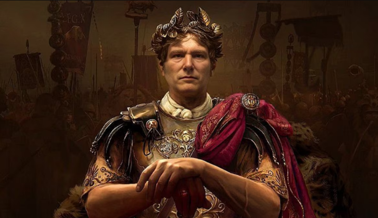 Retrato de Milei como emperador romano compartido en una cuenta de X atribuida a Santiago Caputo