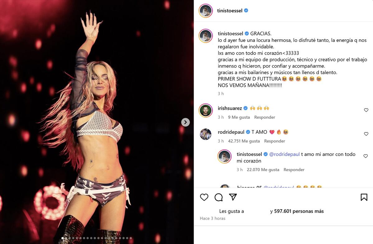 Tini y Rodrigo De Paul y su declaración pública de amor (Captura de pantalla)