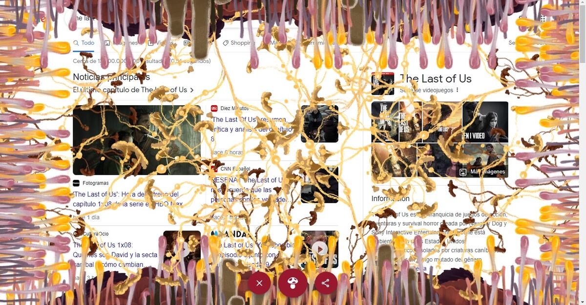 Así se ve el doodle de "The last of us" (Captura de pantalla)