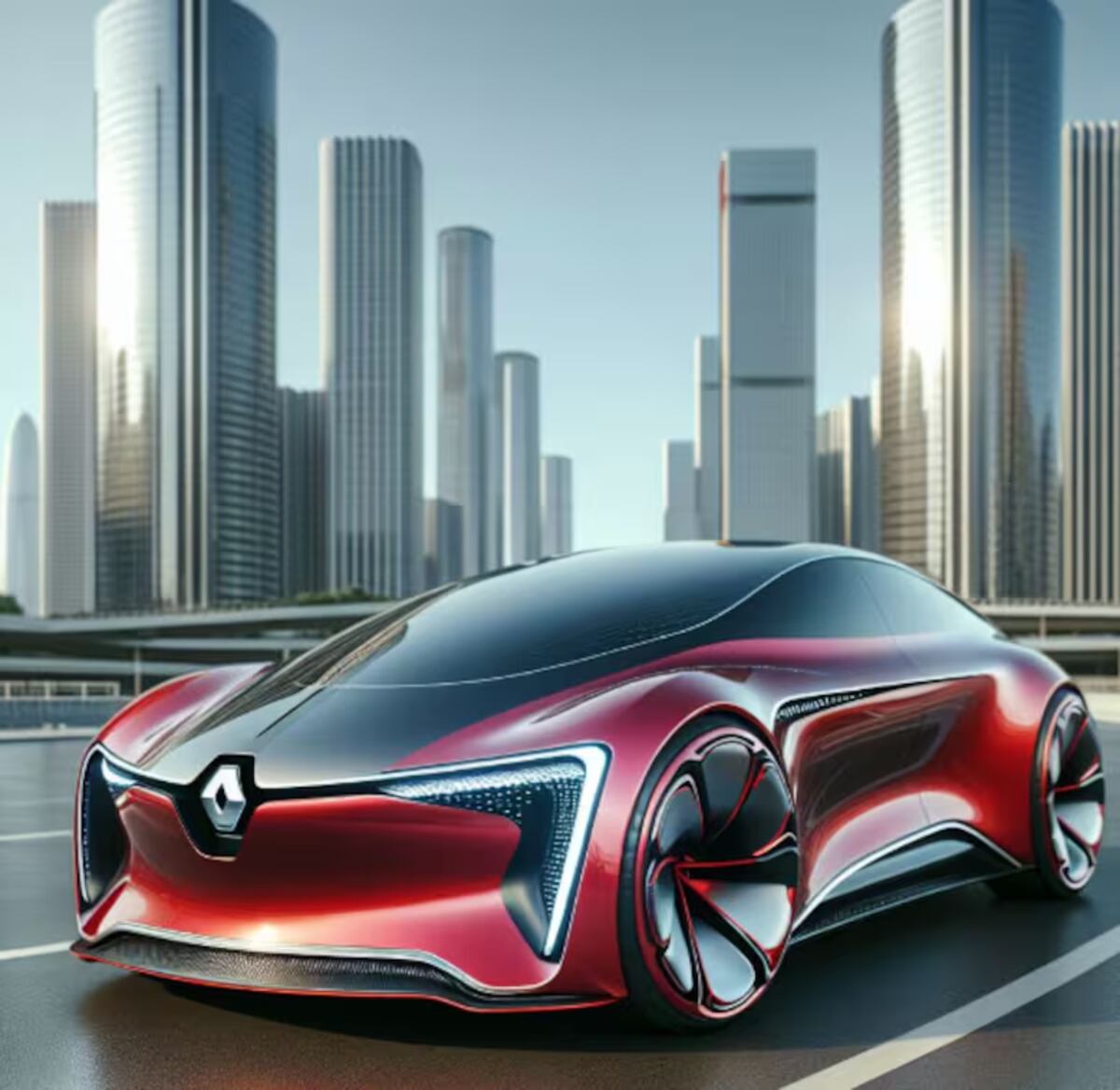 Cupé Renault Fuego 2025, futurista. (IA)