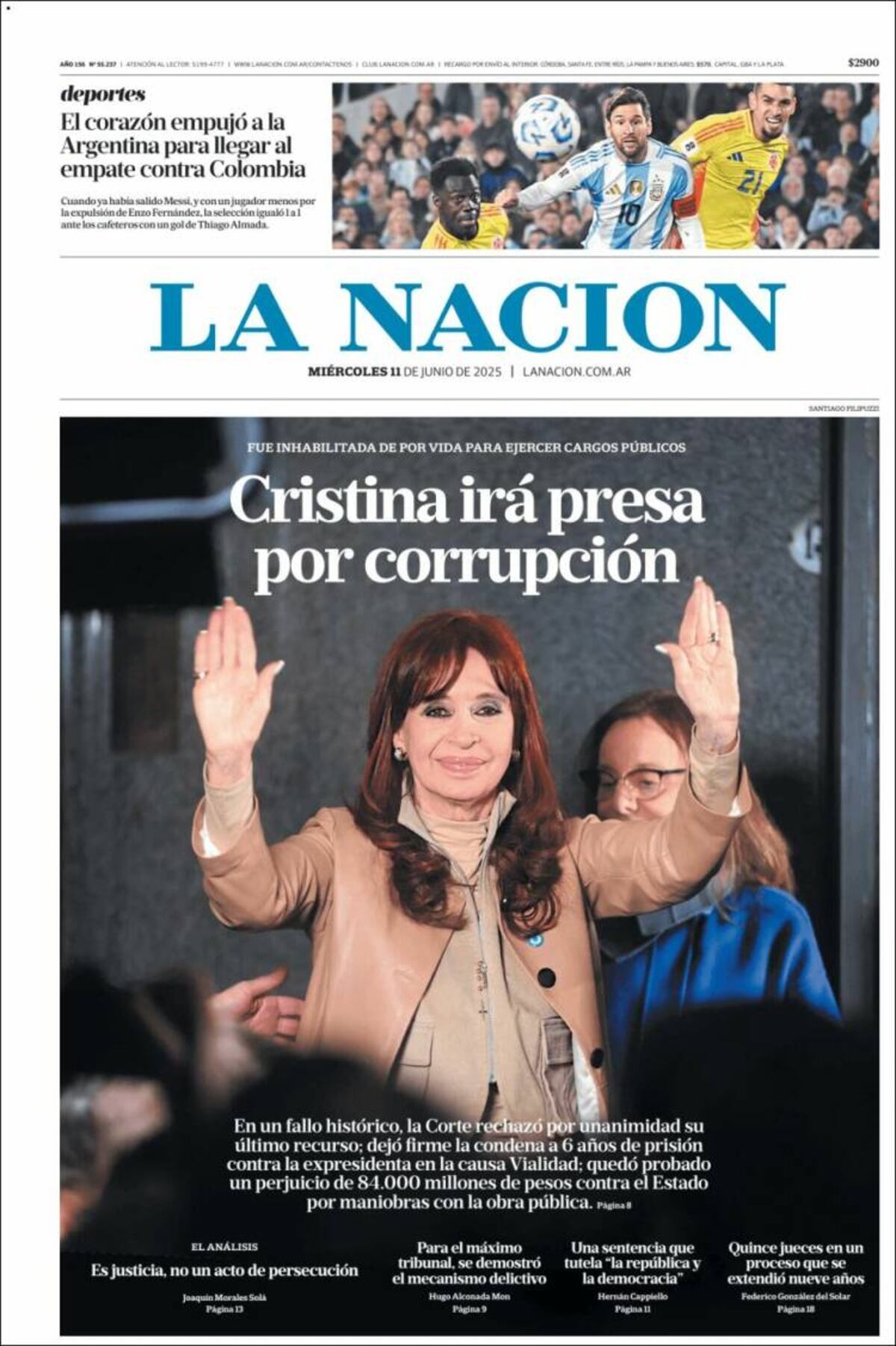 Las tapas de los diarios de Argentina sobre la condena a Cristina Kirchner.