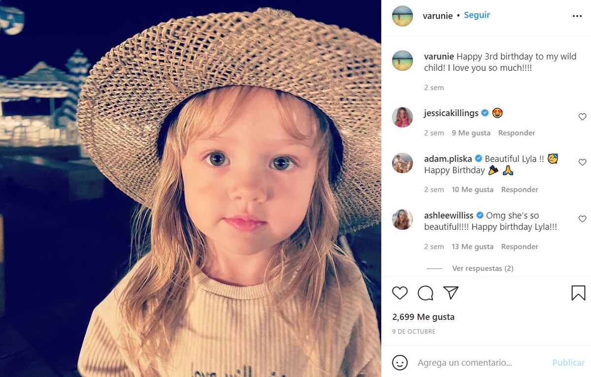 La pequeña Lyla (Instagram @varunie)