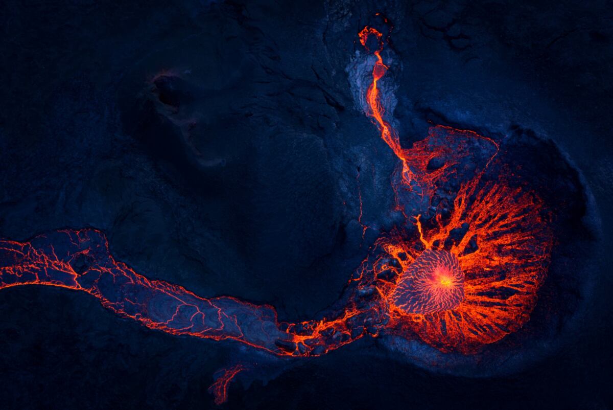 Erupción del volcán Fagradalsfjall, en Islandia. (AP)