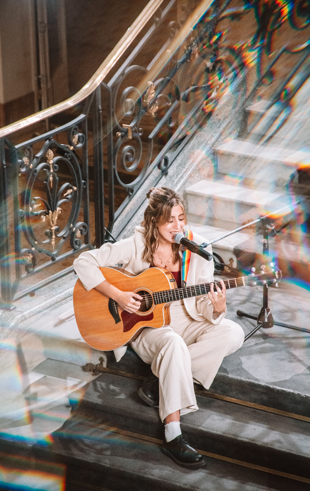 Paz Carrara, en la live session que grabó en el Palacio Ferreyra. (Prensa Paz Carrara)