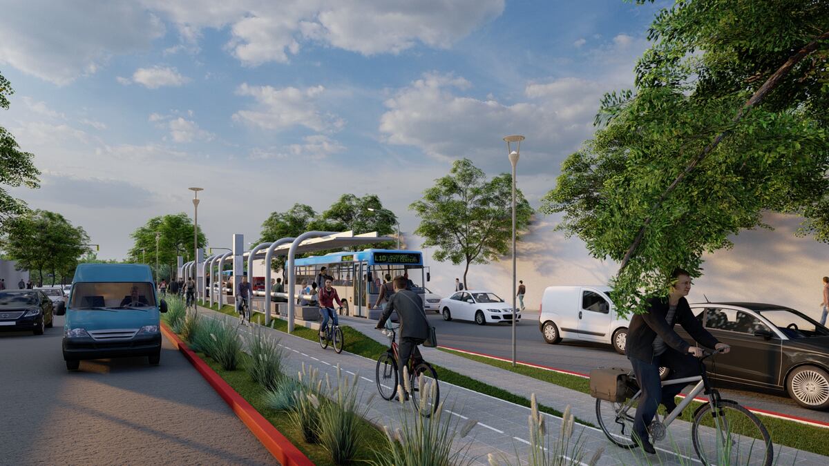 Renders de cómo quedará la avenida Maipú luego de la bulevarización (Municipalidad de Córdoba).