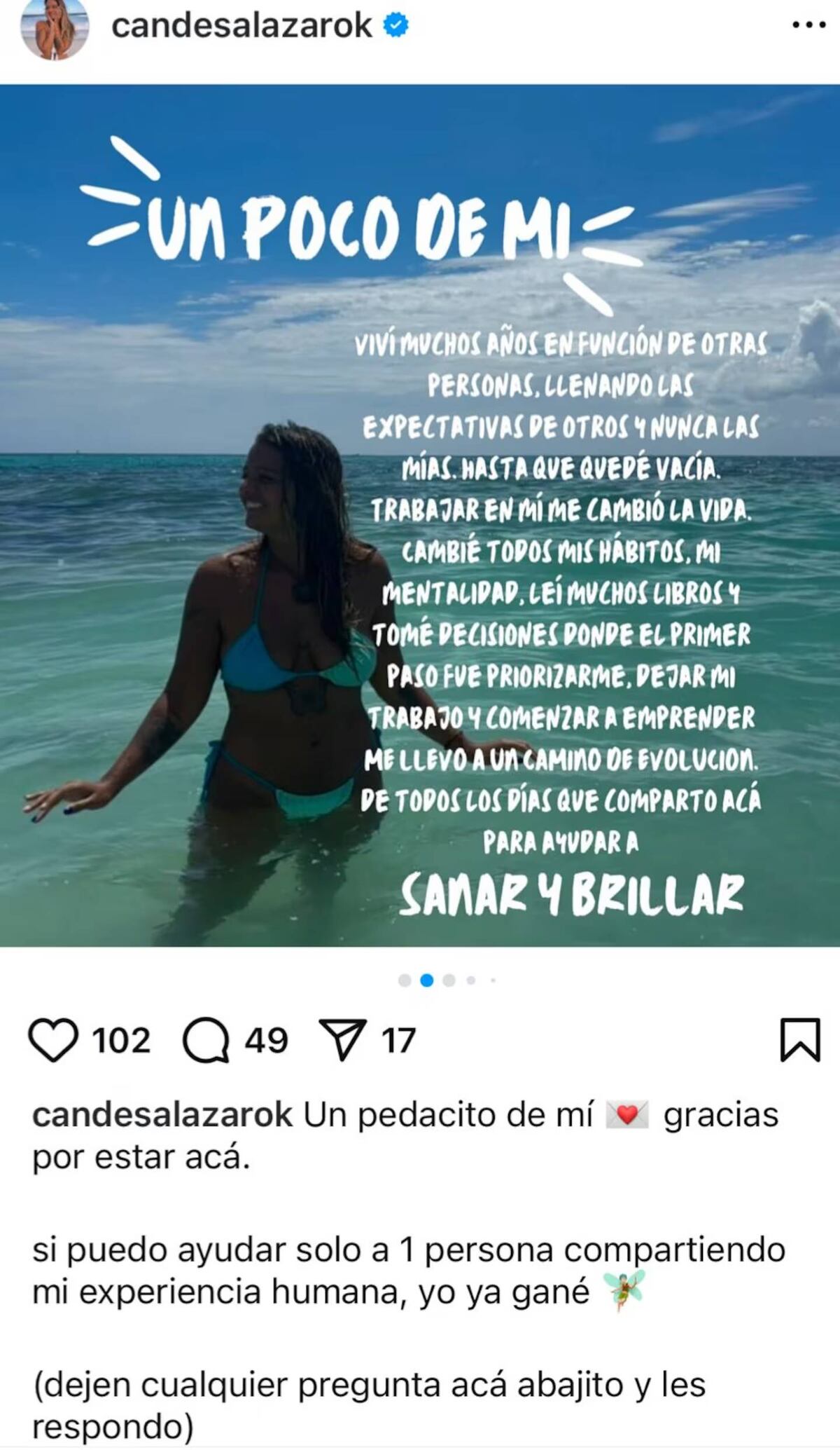 Oferta. En su perfil de Instagram, Candela Salazar hacía ofertas de lo más variadas. (Imagen de Instagram)