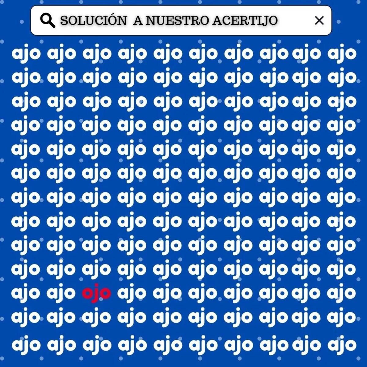 La solución del acertijo.