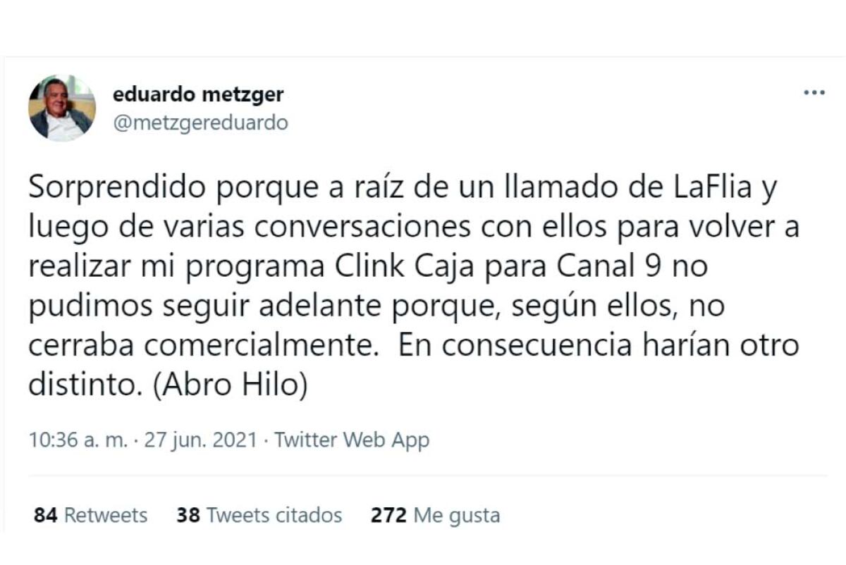 (Twitter Eduardo Metzger)