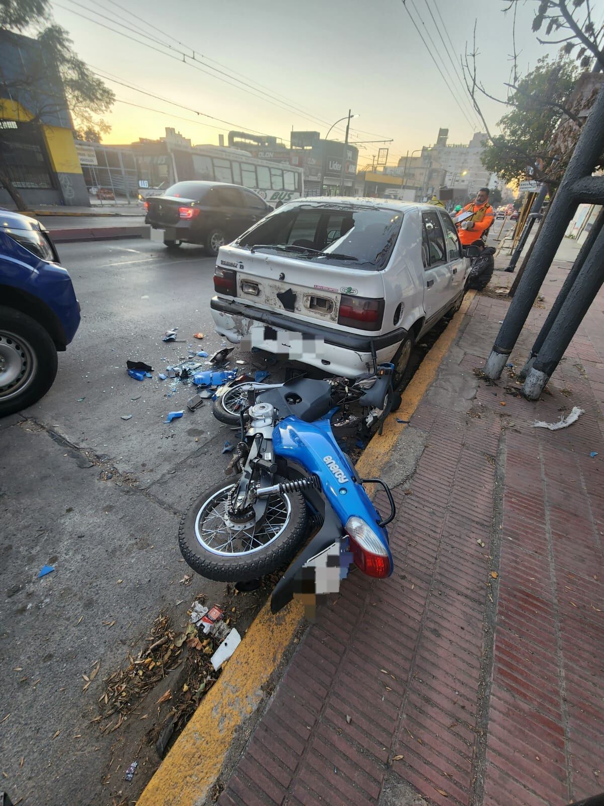 Motociclista que resultó lesionado en Alberdi. (Policía)