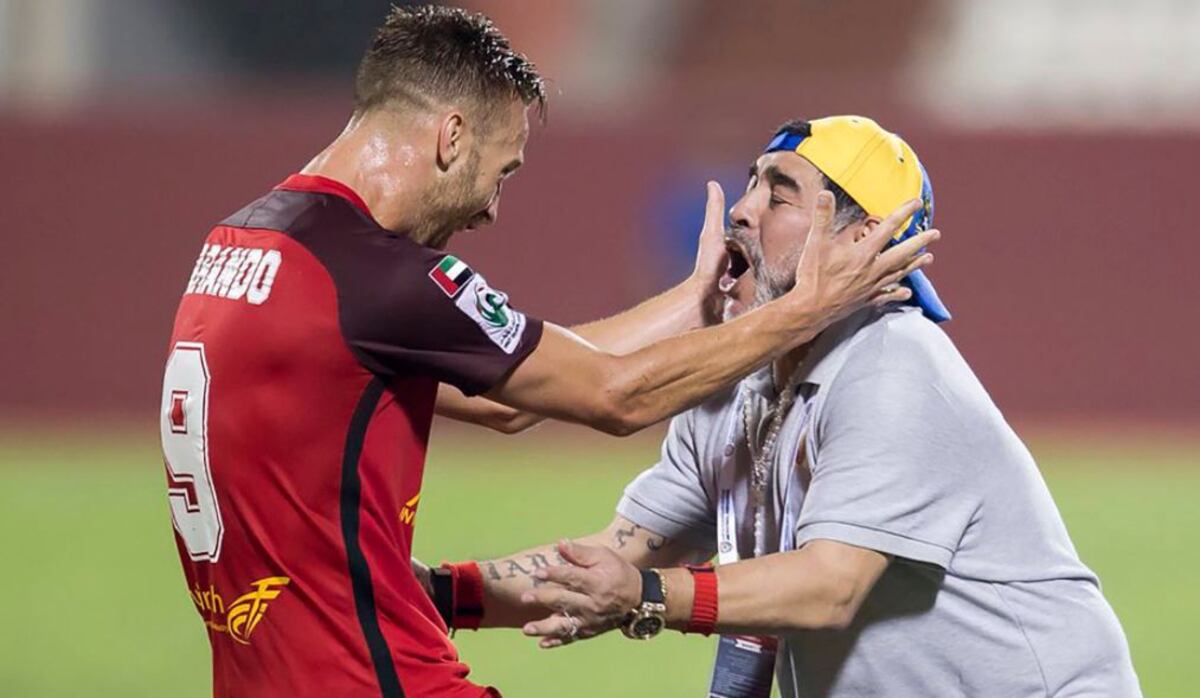 Danilo tiene el gran privilegio de haber sido dirigido por Diego Maradona, en Al Fujairah. / Archivo.