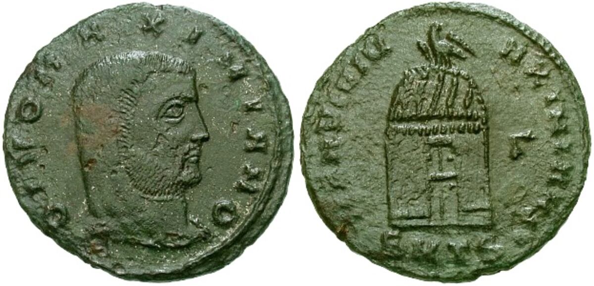 Monedas de la época del emperador romano Galerio