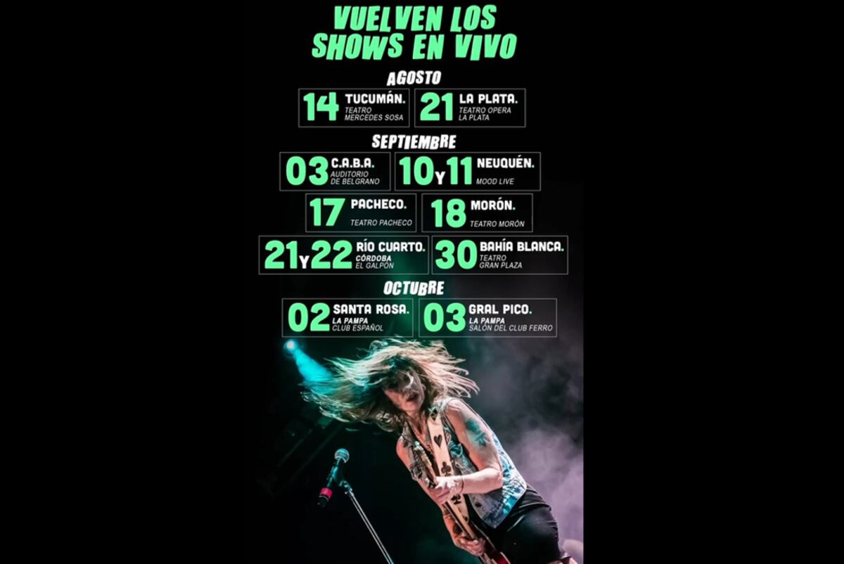 Así será la gira de Fabiana Cantilo. (Instagram)