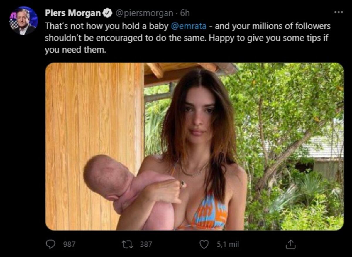 El periodista criticó la forma en la que la modelo cría a su hijo y el ejemplo que da en las redes.