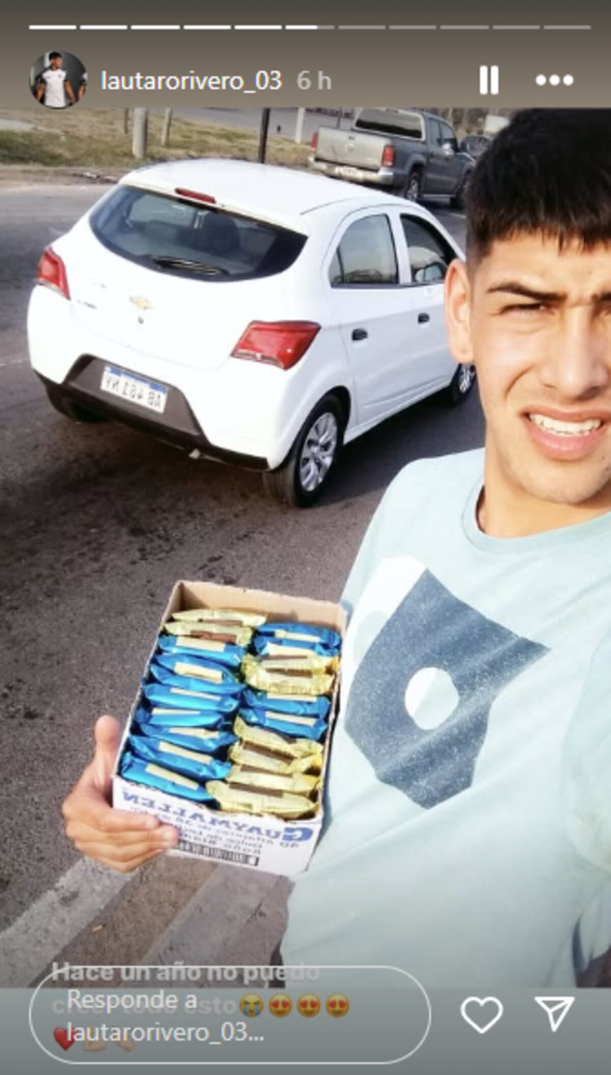 La publicación de Lautaro en sus redes sociales. (Captura).